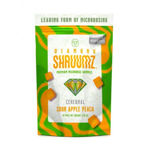 Buy Diamond Shruumz Sour Apple Peach Gummies 15pc