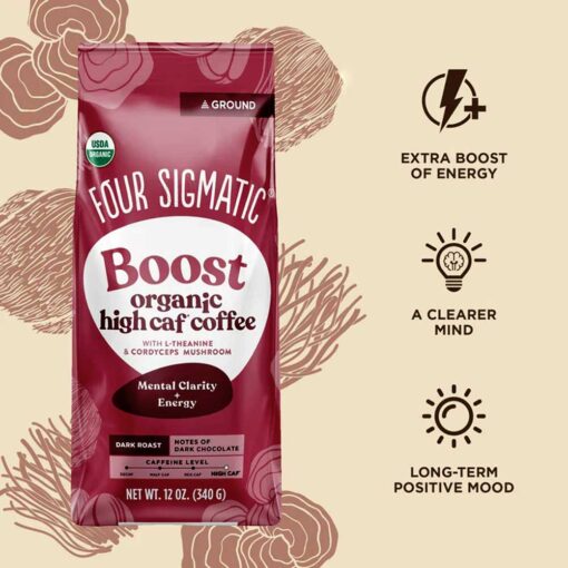 Buy Four Sigmatic Organic Boost High Caf Ground Coffee