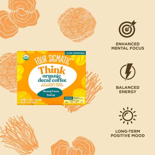 Buy Four Sigmatic Organic Think Decaf Coffee Pods Box- 24 count