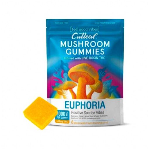 Buy Sunrise Mango Gelato Cutleaf Euphoria Mushroom Gummies 1000mg